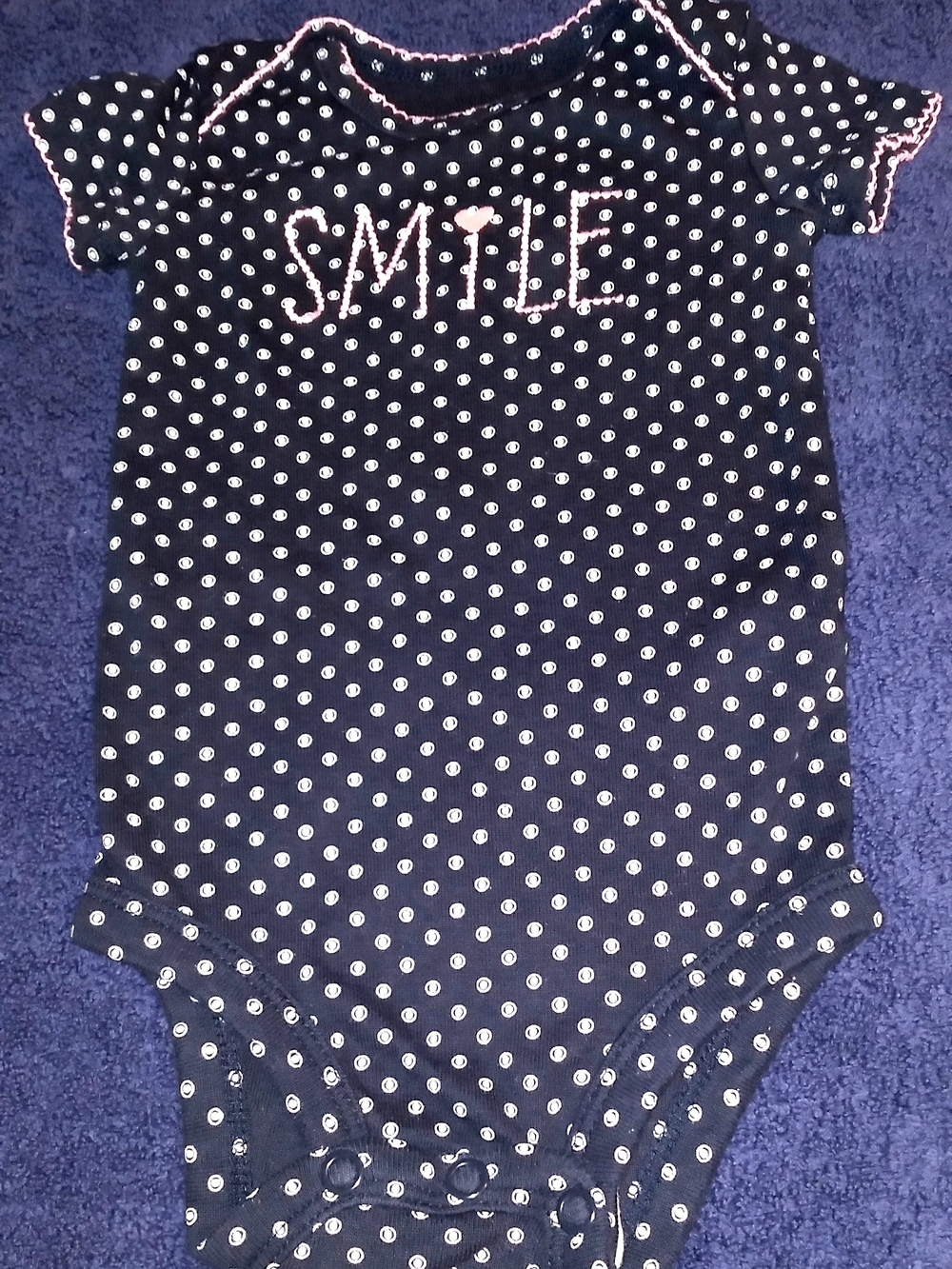 Child Of Mine One-Piece Bodysuit with Pink Trim